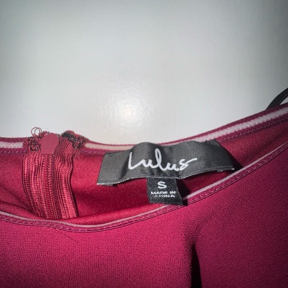 Lulus Win Your Heart Off the Shoulder Wine Red Ruffle Mini Skater Dress - Picture 2 of 3